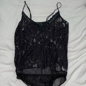 Black Lace detail bodysuit